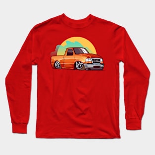 Slammed Orange Truck Long Sleeve T-Shirt